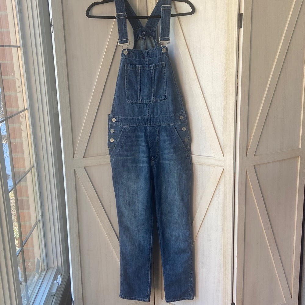 GAP for Good Slouchy Overalls Medium Indigo, Size XS Women - Picture 12 of 13